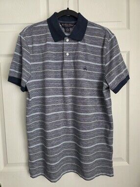 Brooks Brothers Original Fit Cotton and Linen Stripe Polo Shirt Size S